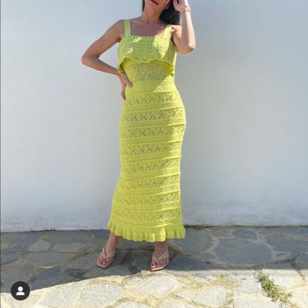 Zara long knit dress Green M - Picture 10 of 16